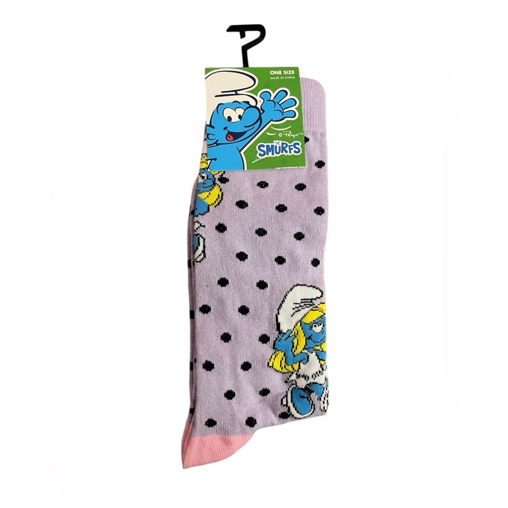 Smurfette Purple Polka Dot Socks